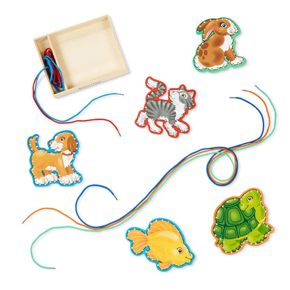 Melissa & Doug Lace & Trace Pets - Vibrant Animal-Themed Lacing Set