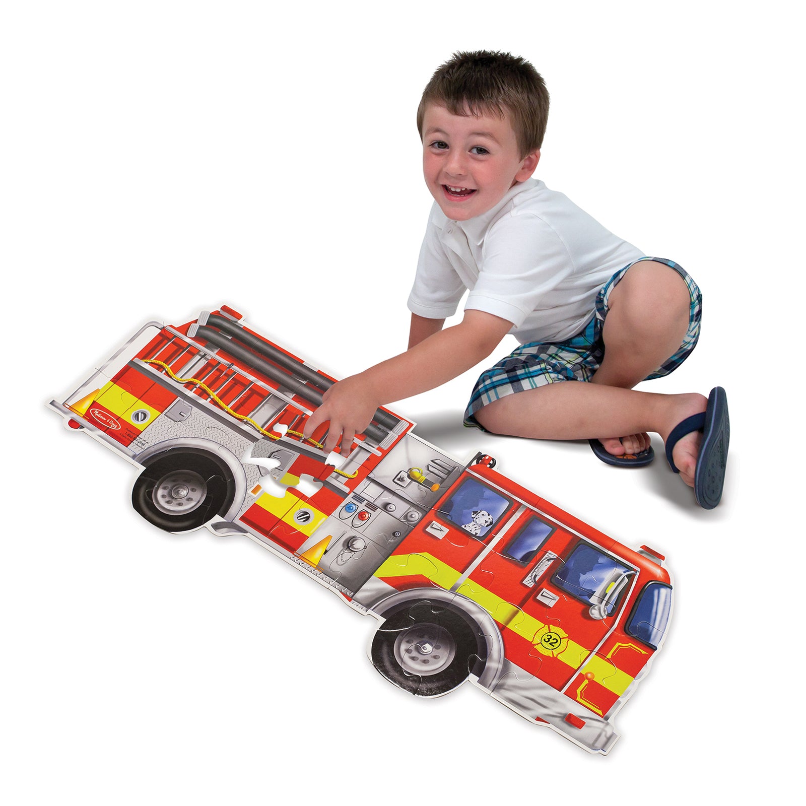 Melissa & Doug Fire Truck 4' Floor Puzzle - 24 Pieces