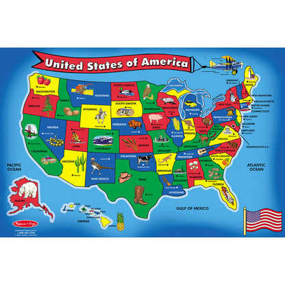 Melissa & Doug U.S. Map Floor Puzzle - 51 Pieces, 2 Pack