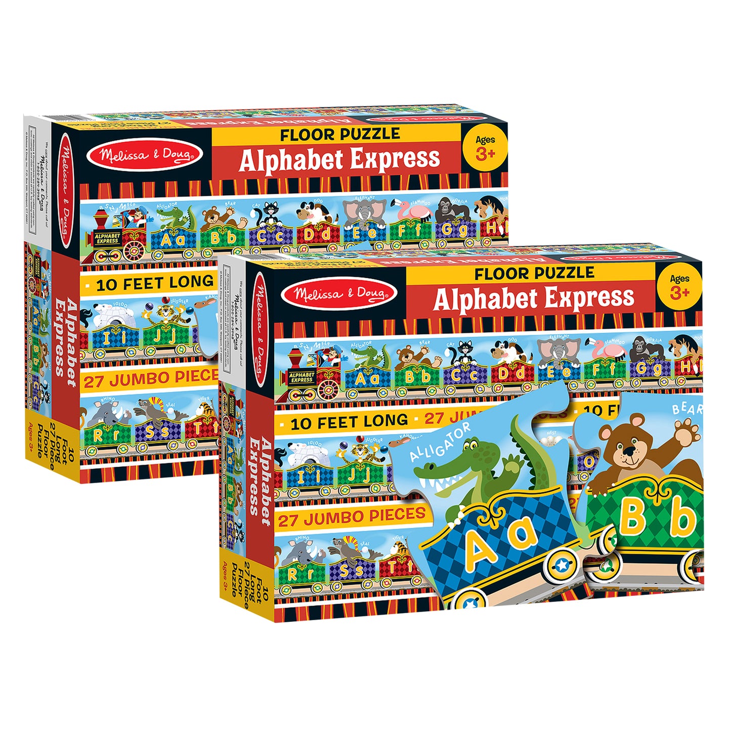 Melissa & Doug Alphabet Express 2 Pack Floor Puzzles – 27 pc