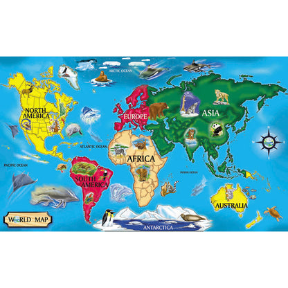 Melissa & Doug Colorful World Map Floor Puzzle - 33 pc