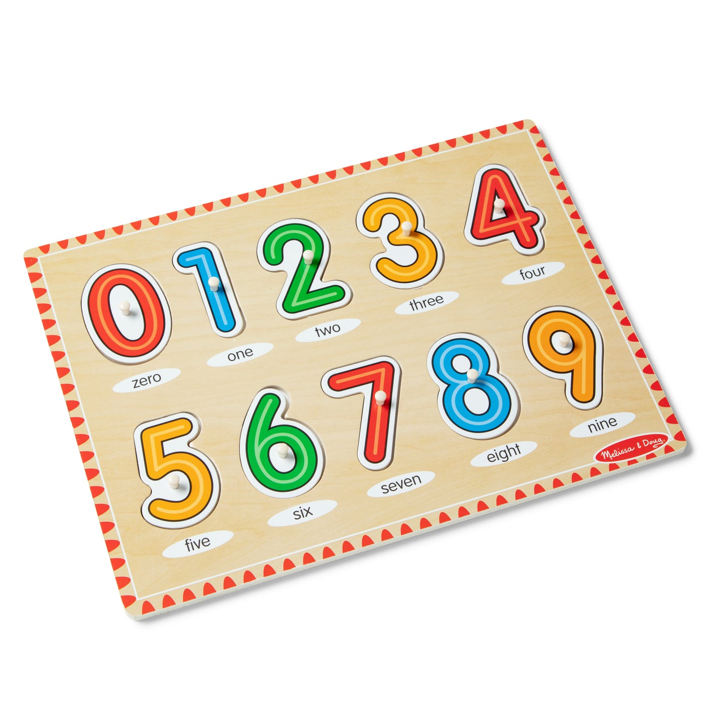 Melissa & Doug See-Inside Numbers Wooden Peg Puzzle - 10 pc