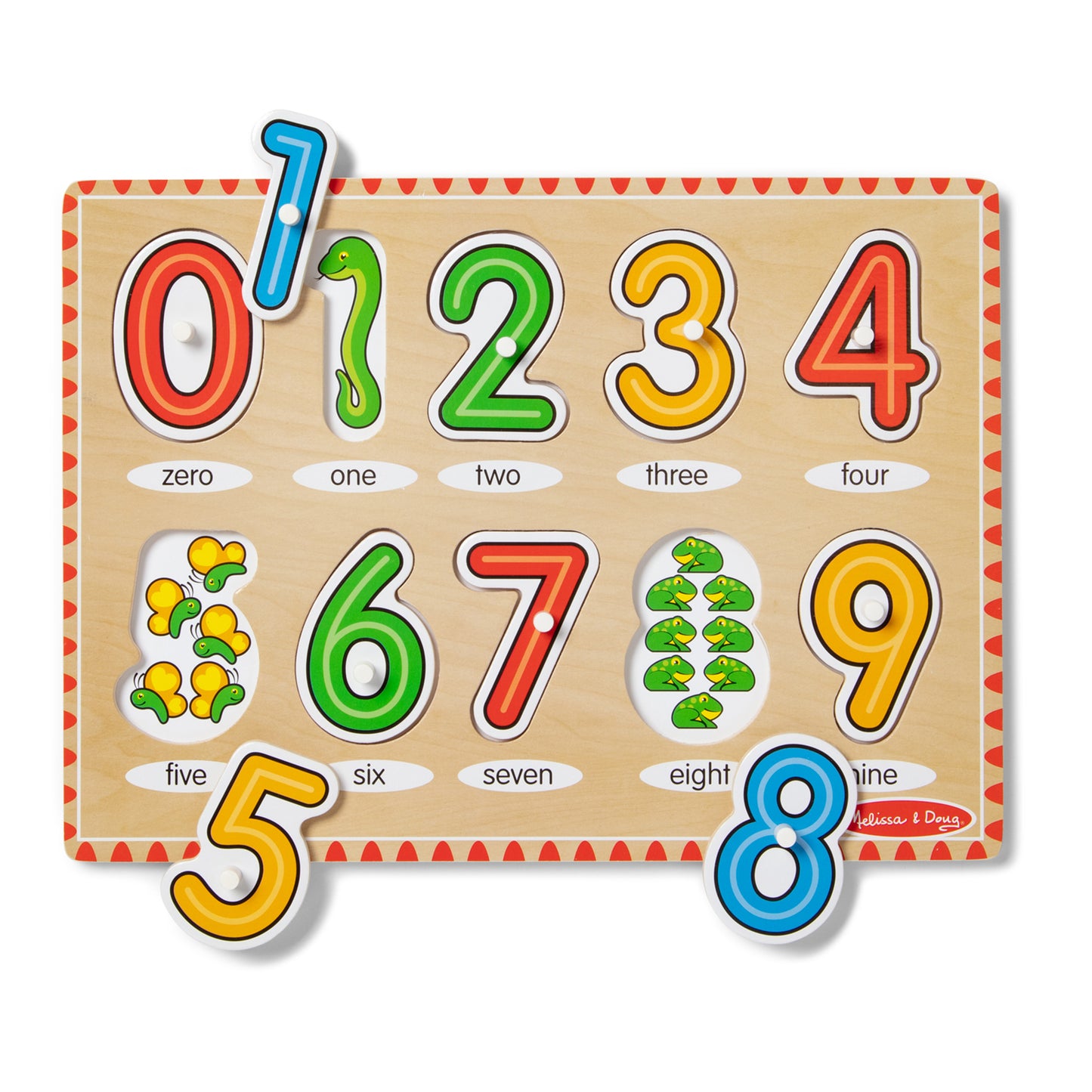 Melissa & Doug See-Inside Numbers Wooden Peg Puzzle - 10 pc