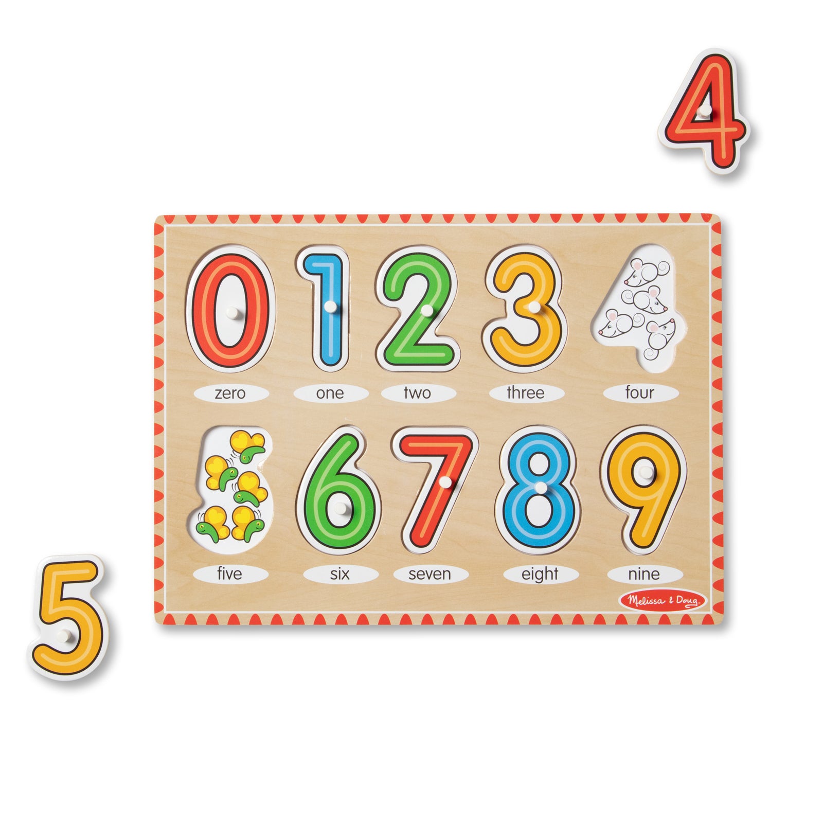 Melissa & Doug See-Inside Numbers Wooden Peg Puzzle - 10 pc