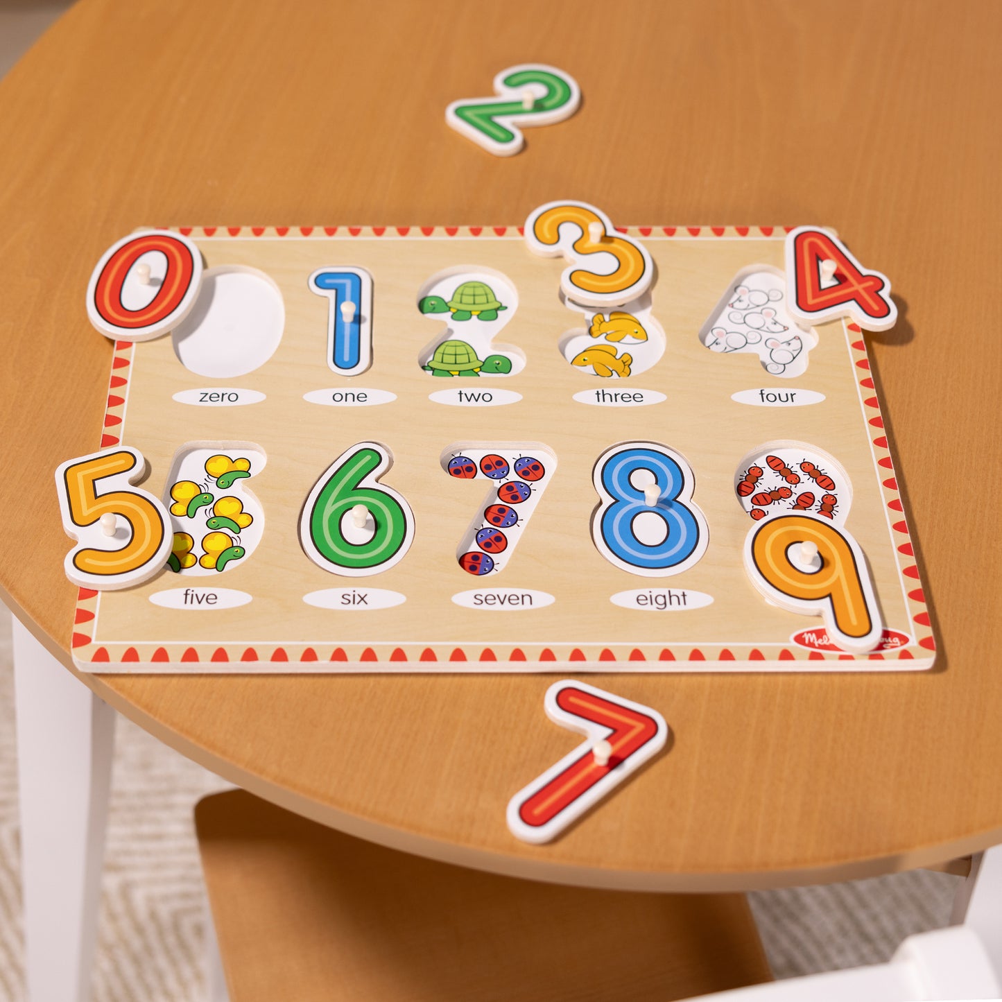 Melissa & Doug See-Inside Numbers Wooden Peg Puzzle - 10 pc