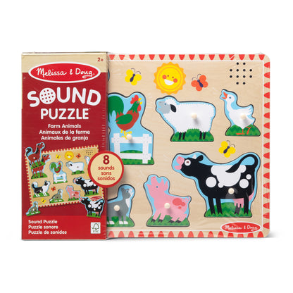 Melissa & Doug Farm Animals Sound Puzzle - 8-Piece Interactive Learning Toy