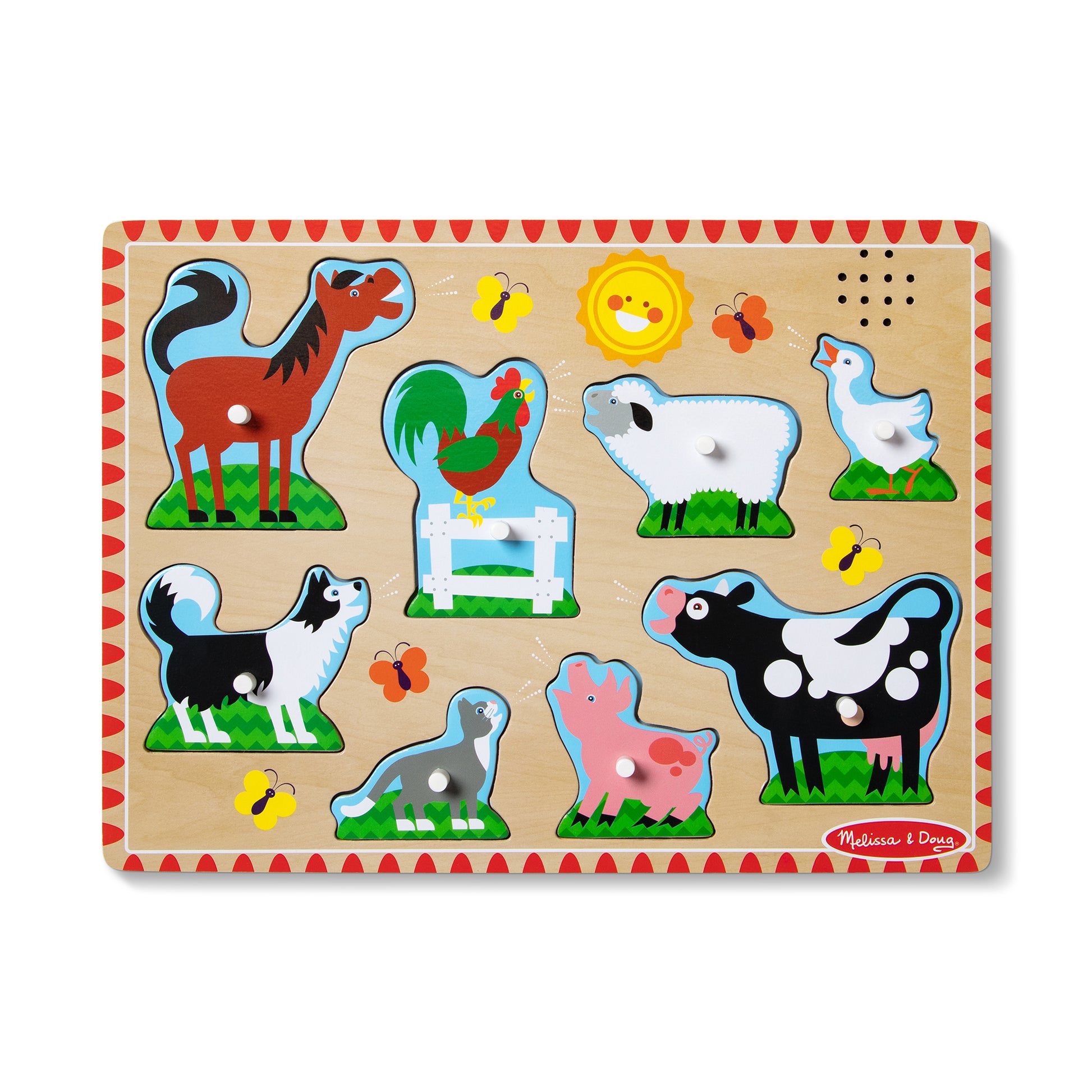 Melissa & Doug Farm Animals Sound Puzzle - 8-Piece Interactive Learning Toy