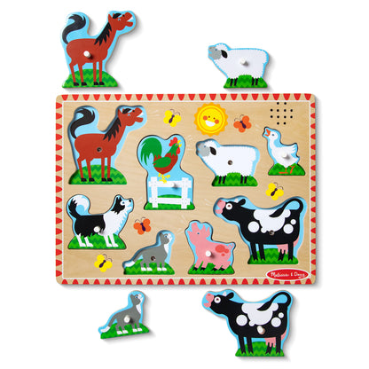 Melissa & Doug Farm Animals Sound Puzzle - 8-Piece Interactive Learning Toy