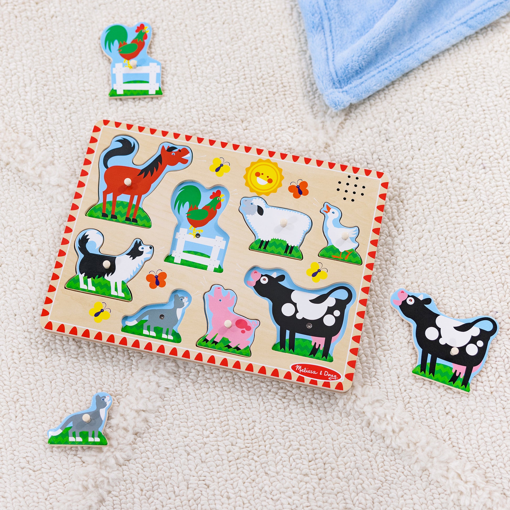 Melissa & Doug Farm Animals Sound Puzzle - 8-Piece Interactive Learning Toy