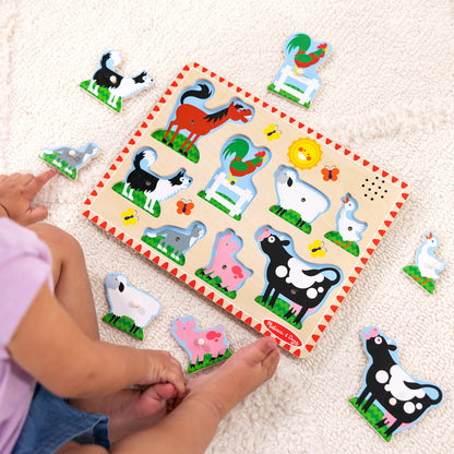 Melissa & Doug Farm Animals Sound Puzzle - 8-Piece Interactive Learning Toy