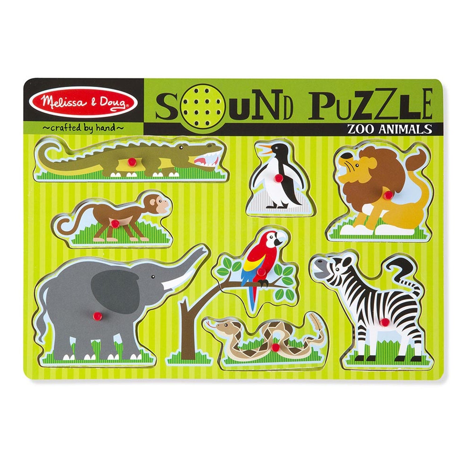 Melissa & Doug Zoo Animals 8-Piece Wooden Sound Puzzle