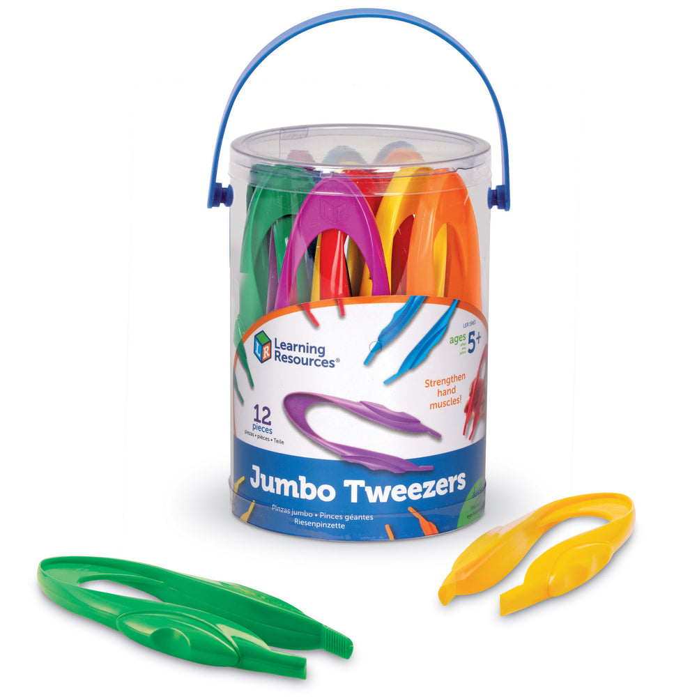 Learning Resources Jumbo Tweezers - Colorful Motor Skills Set of 12