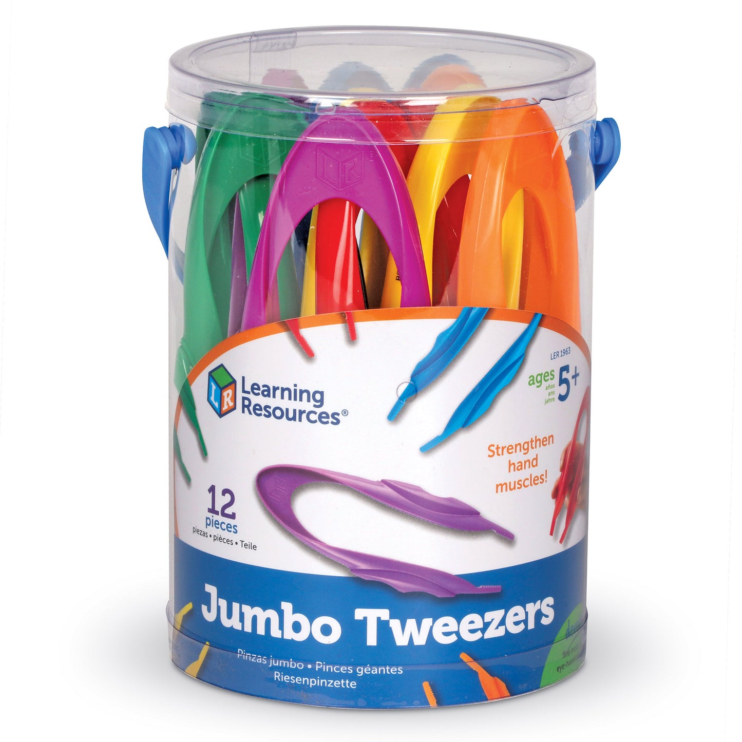 Learning Resources Jumbo Tweezers - Colorful Motor Skills Set of 12