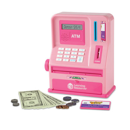 Learning Resources Pretend and Play Teaching ATM Bank, Flamingo Pink