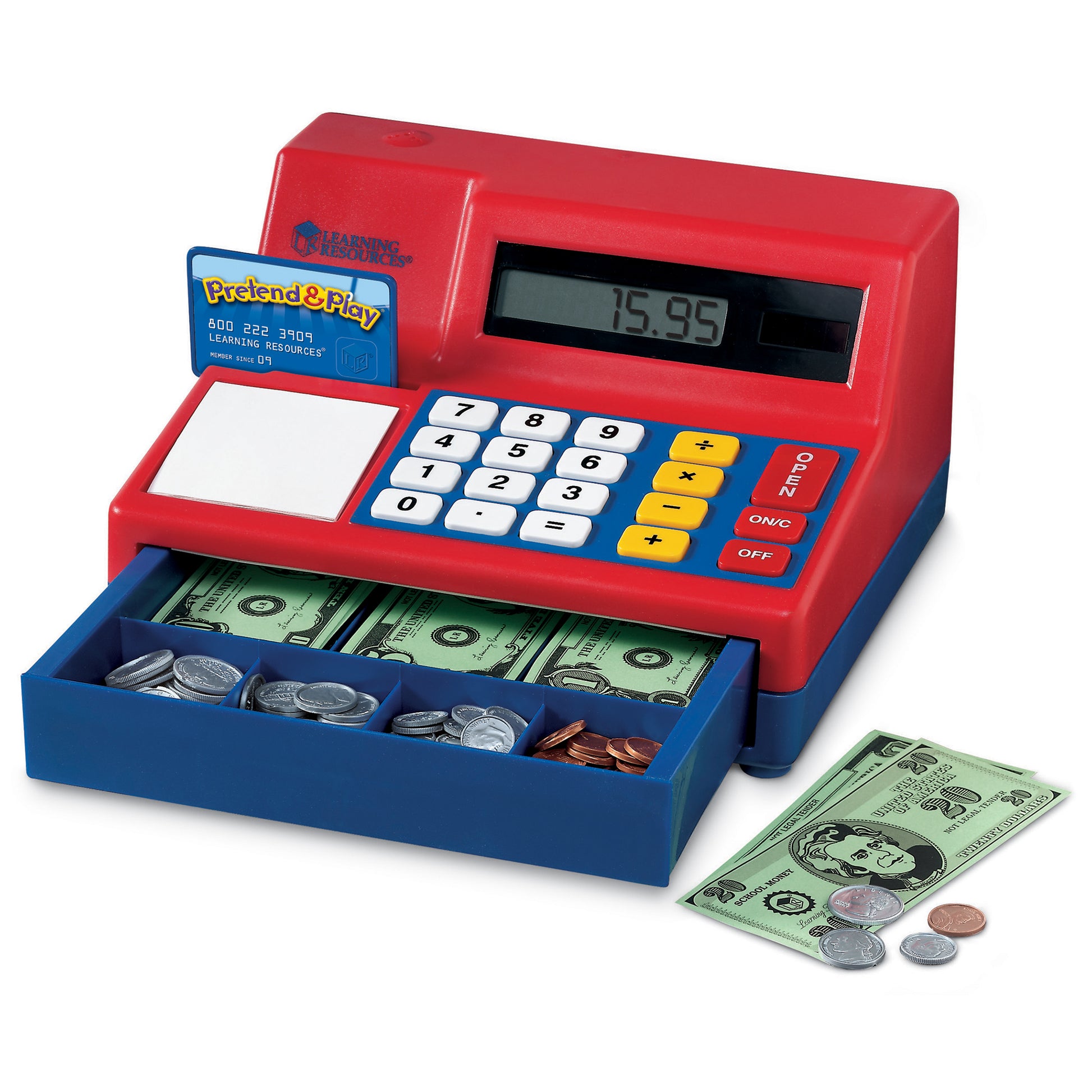 Learning Resources Pretend & Play Calculator Cash Register with Solar Panel