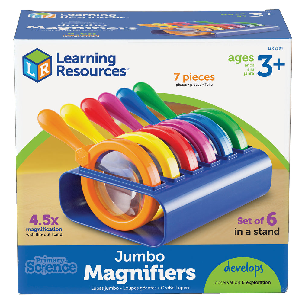 Learning Resources Jumbo Magnifiers Science Kit - Colorful Set of 6