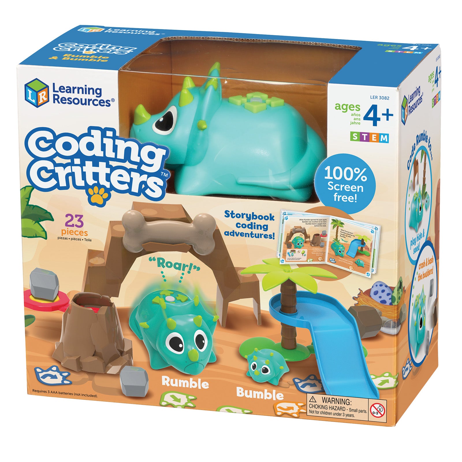 Learning Resources Coding Critters Rumble & Bumble Interactive Dino Set