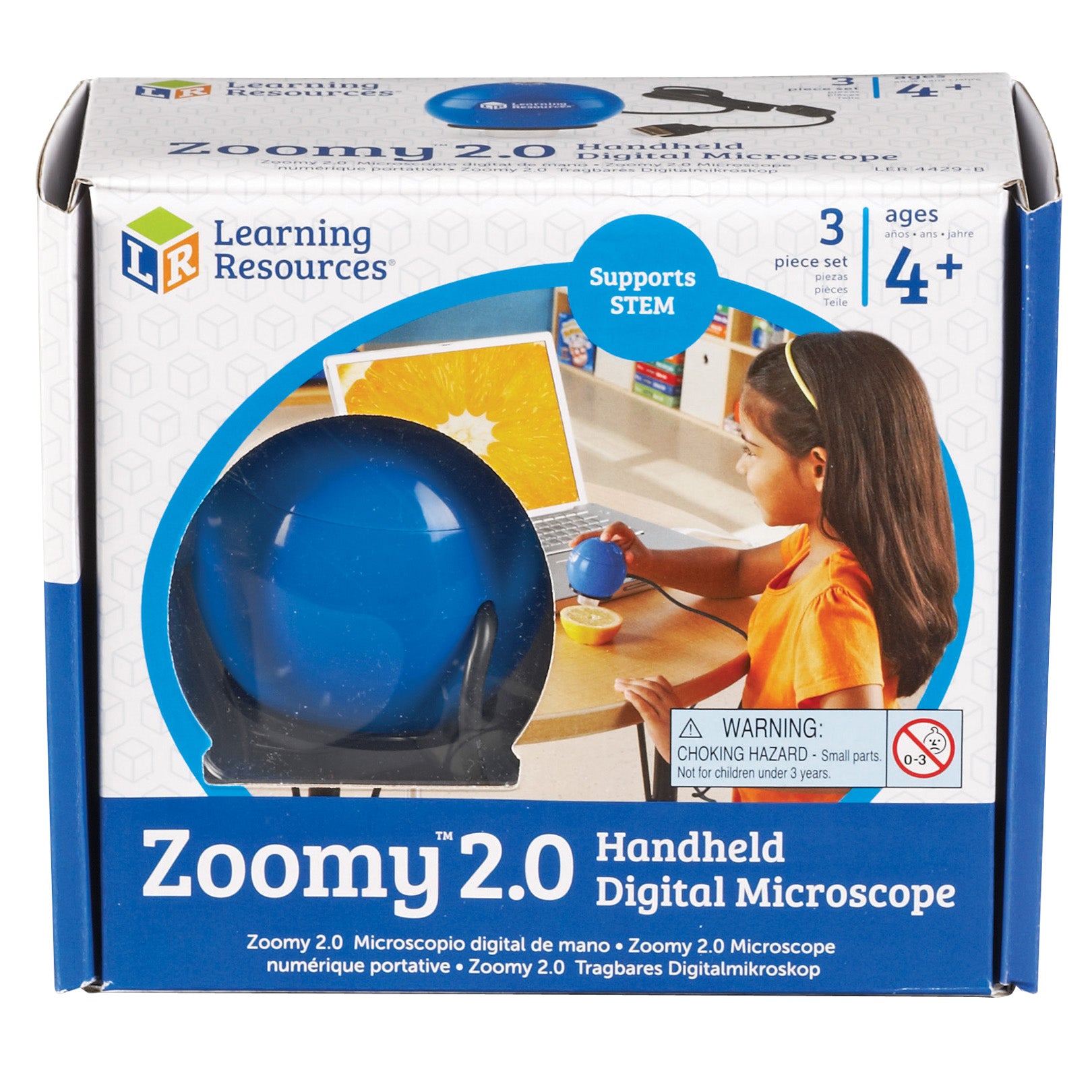 Learning Resources Zoomy 2.0 Handheld Digital Microscope - Electric Blue