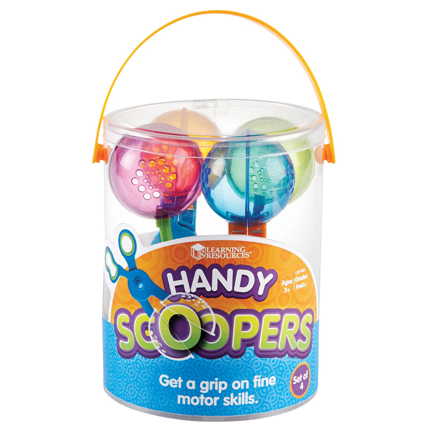 Learning Resources Handy Scoopers - Colorful Fine Motor Tool Set, 4 Pieces