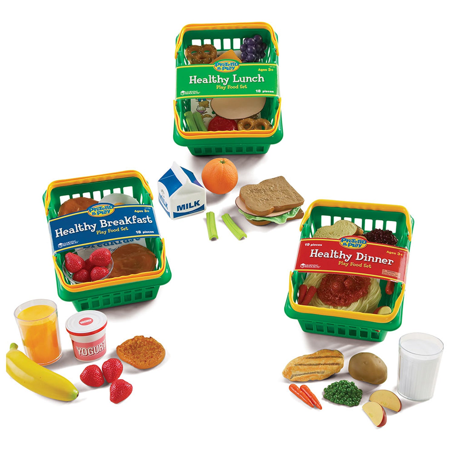 Learning Resources 3-Basket Healthy Food Play Set