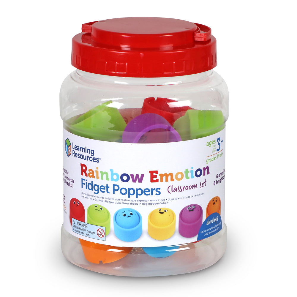 Learning Resources Rainbow Emotions Fidget Poppers - SEL Classroom Set