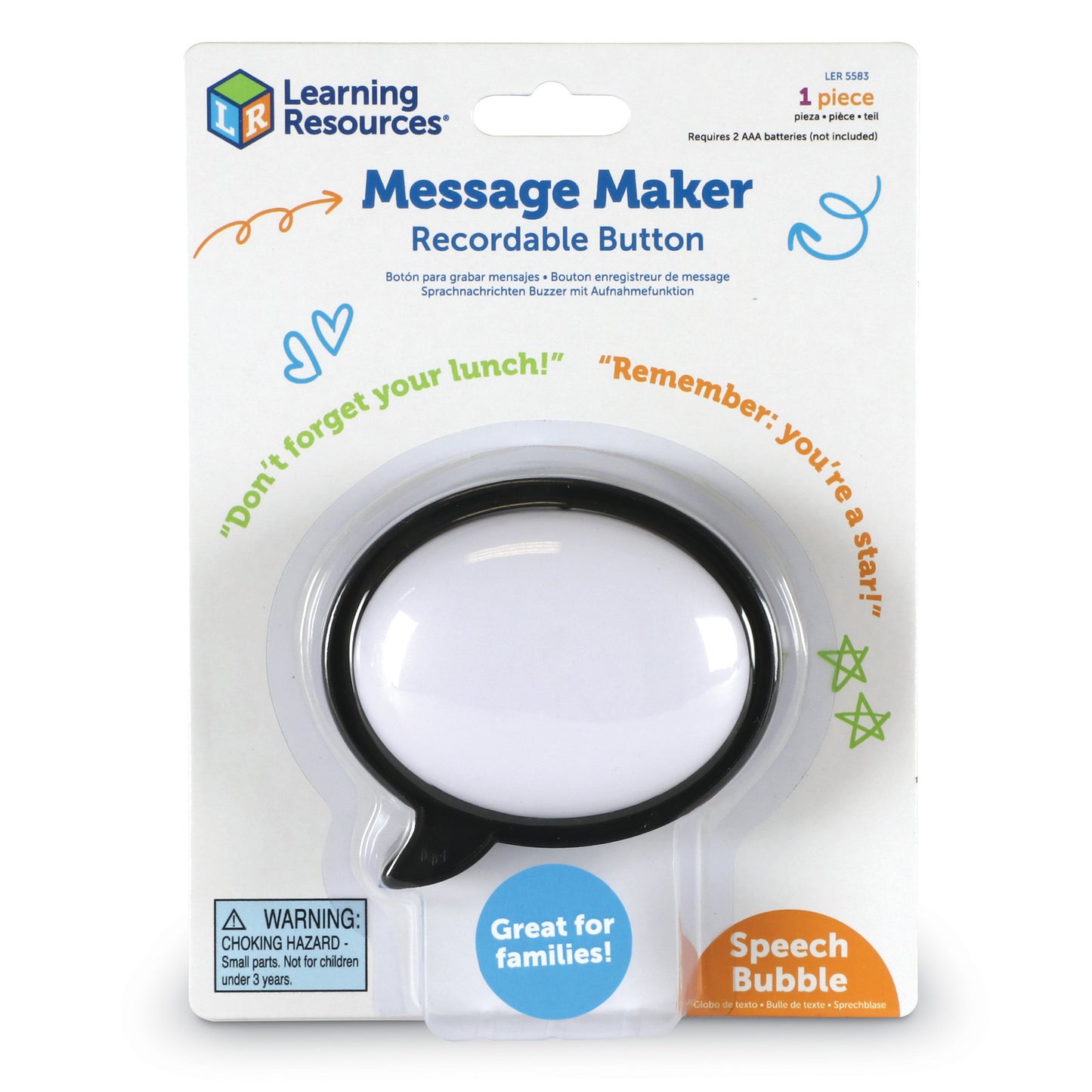 Learning Resources - Speech Bubble Message Recorder - Pack of 3