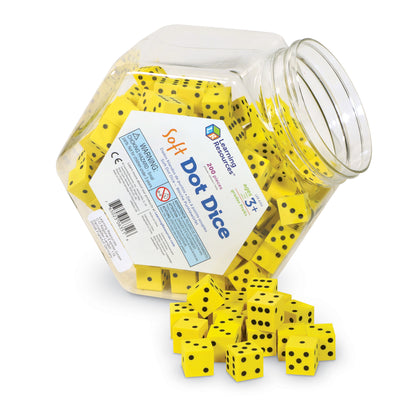 Learning Resources Soft Foam Dot Dice Set - 200 Count - Yellow