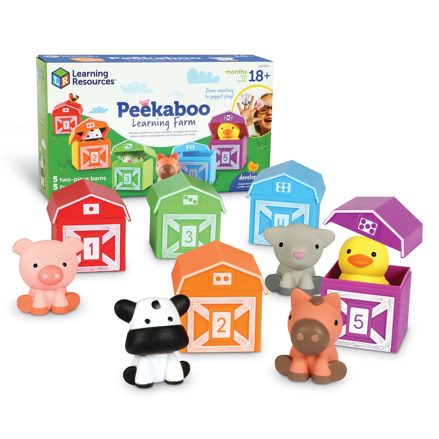 Learning Resources Peekaboo Learning Farm Colorful Animal Barn Playset