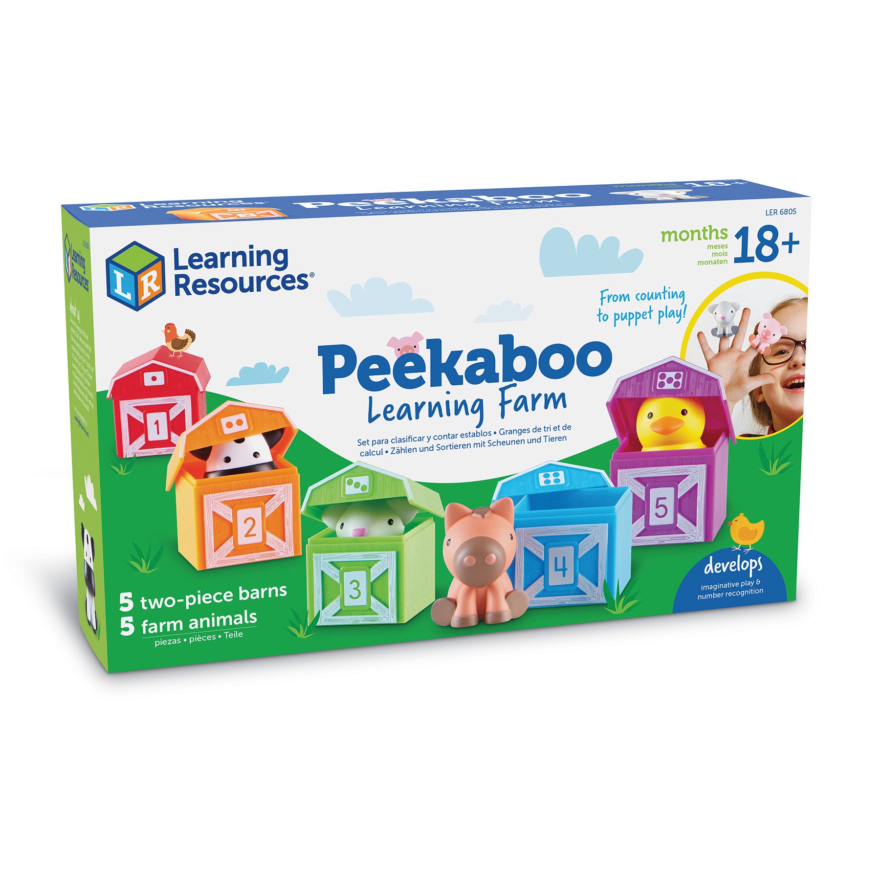 Learning Resources Peekaboo Learning Farm Colorful Animal Barn Playset