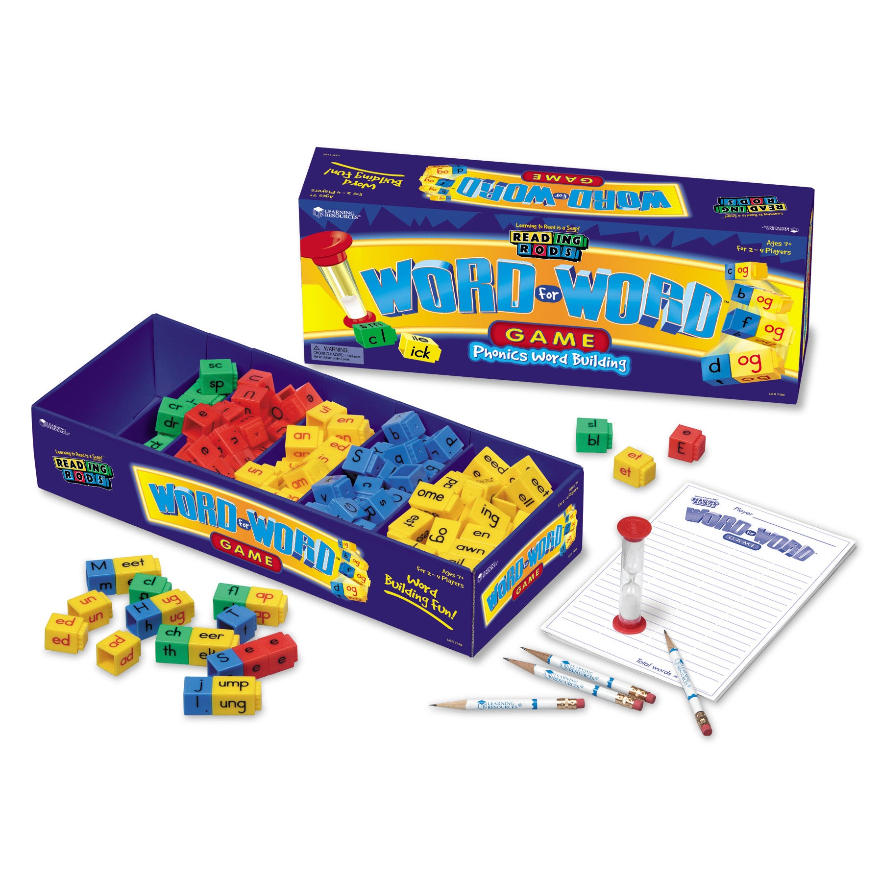 Learning Resources Reading Rods Word for Word Phonics Game - Educational Building Set