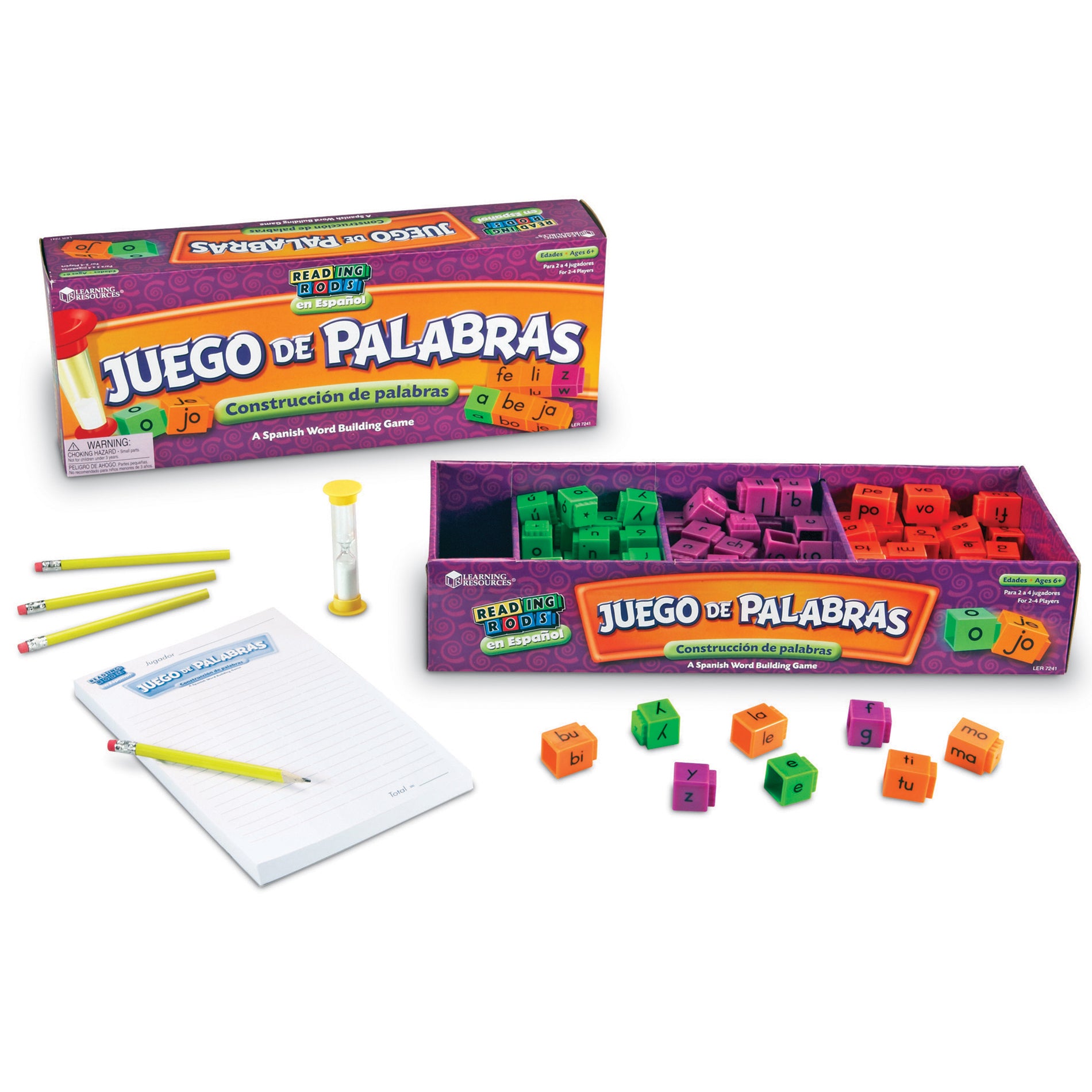 Learning Resources Juego de Palabras Spanish Word Game - Educational Reading Rods