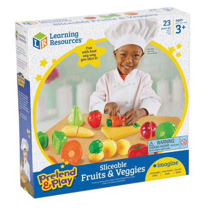 Learning Resources Pretend & Play Sliceable Fruits & Veggies Set