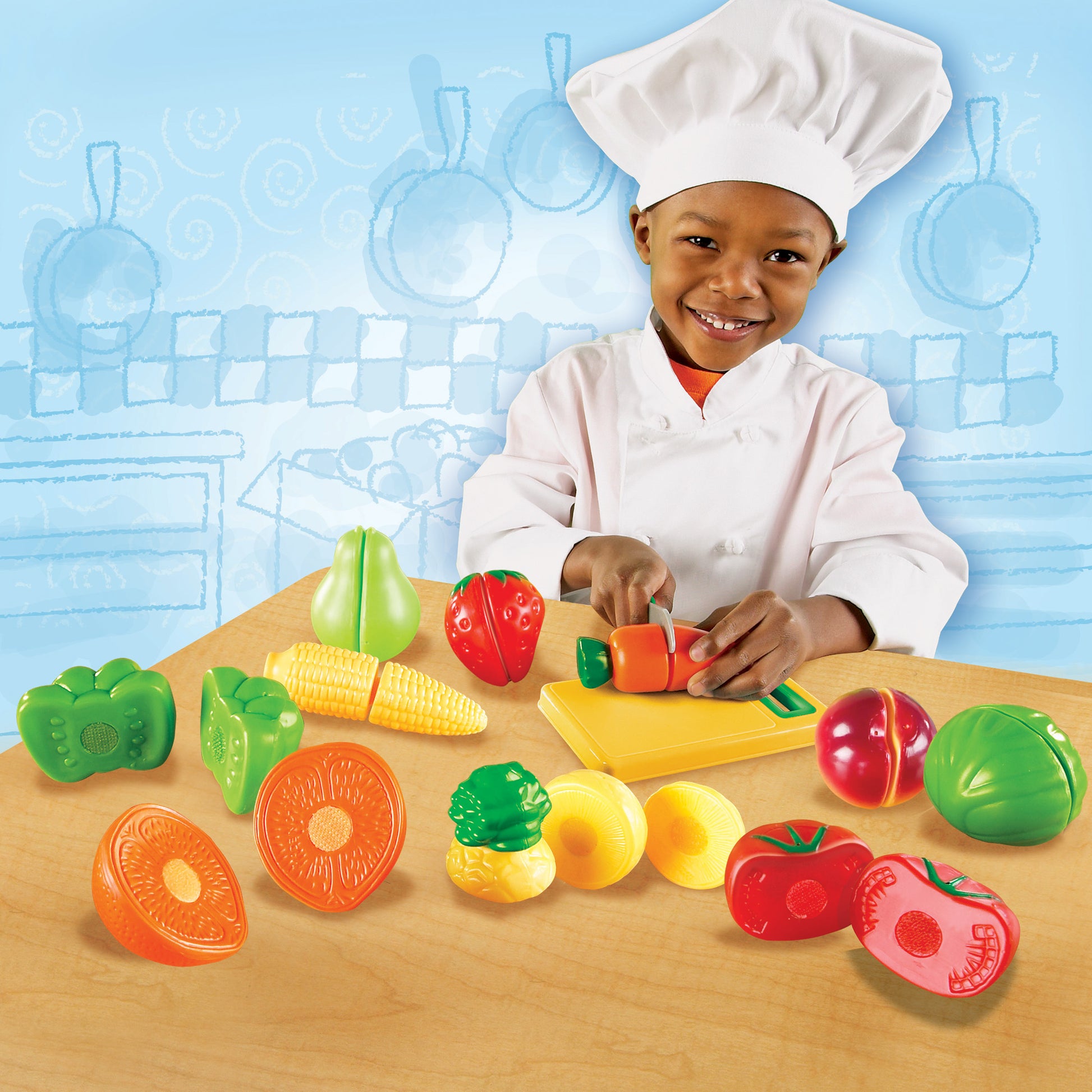 Learning Resources Pretend & Play Sliceable Fruits & Veggies Set