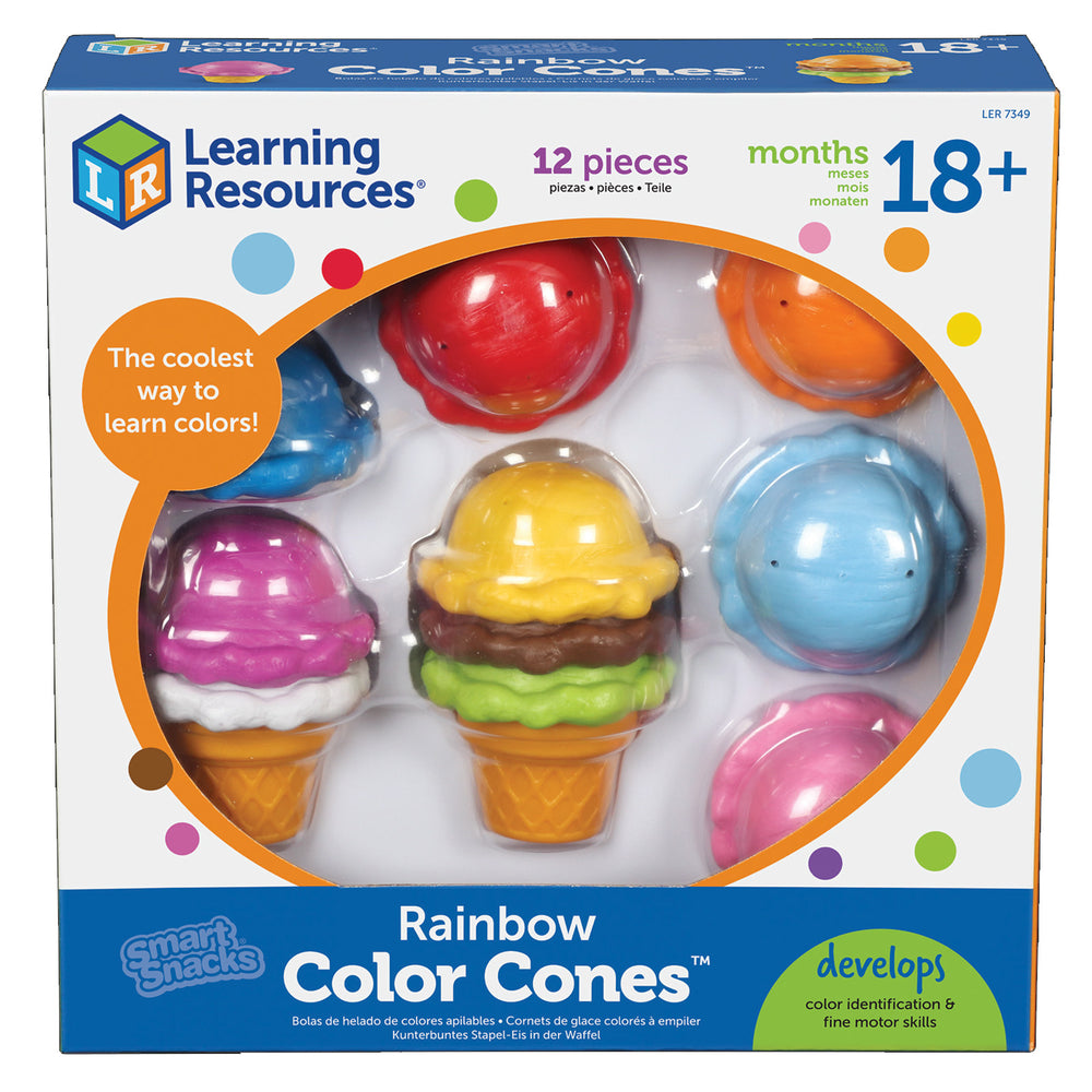 Learning Resources Smart Snacks Rainbow Color Cones - Ice Cream Stacking Toy