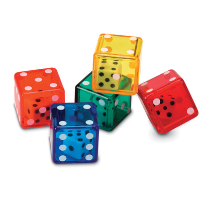 Learning Resources Dice in Dice Bucket - Colorful Math Learning Set - Pack of 72