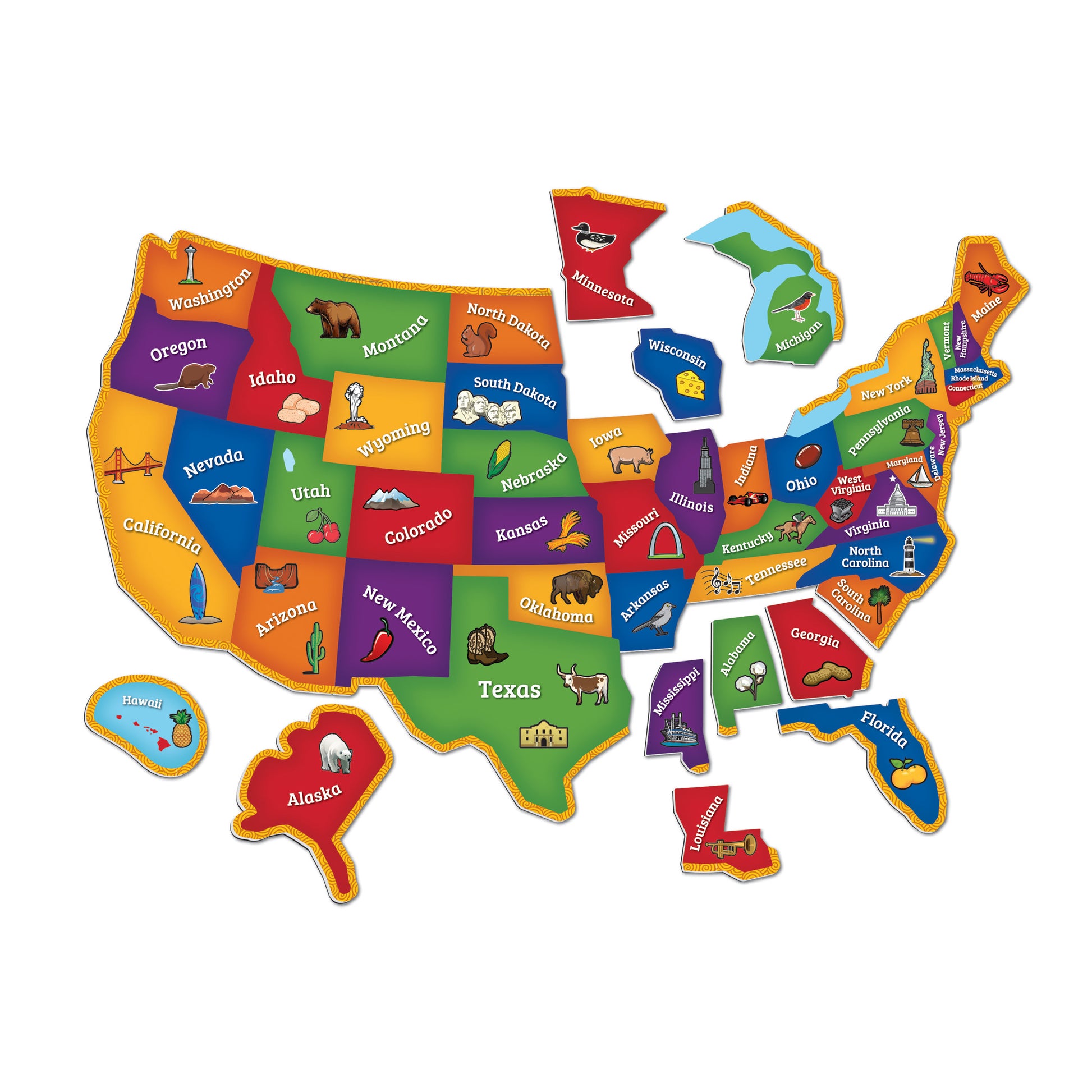 Learning Resources Magnetic U.S. Map Puzzle - Interactive Geography Fun