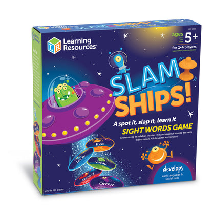 Learning Resources Slam Ships! Sight Words Game - UFO-Themed Educational Toy