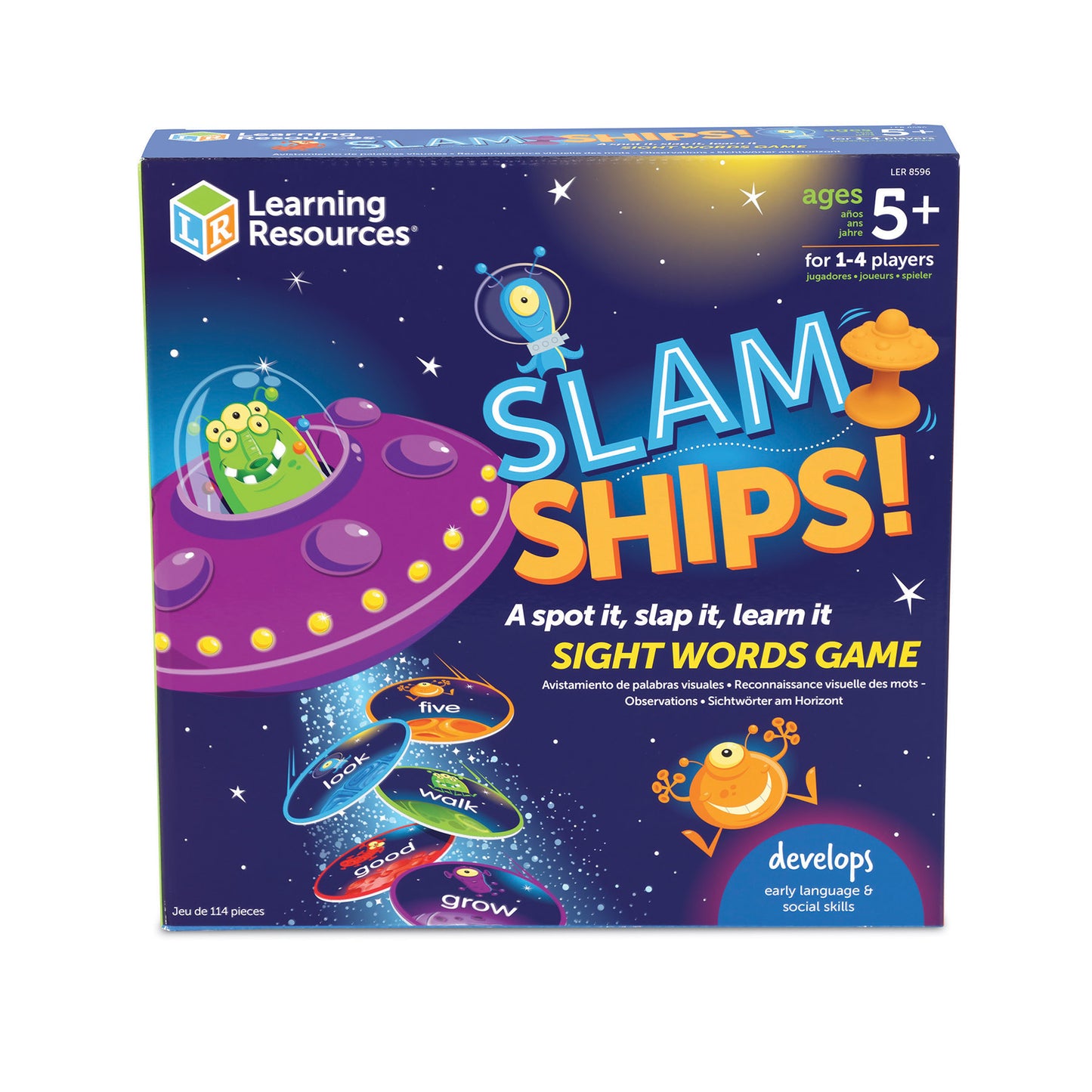 Learning Resources Slam Ships! Sight Words Game - UFO-Themed Educational Toy