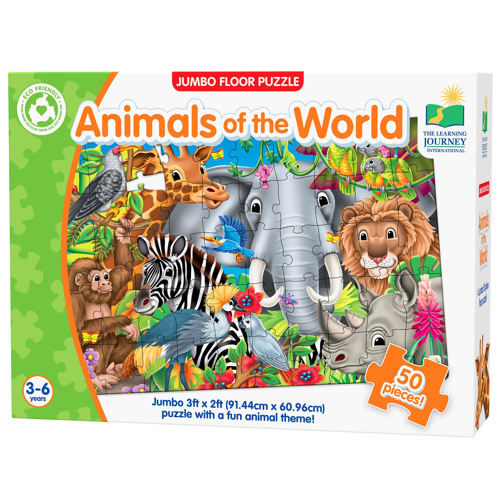 The Learning Journey Jumbo Floor Puzzle - Animals of the World, 50 pc