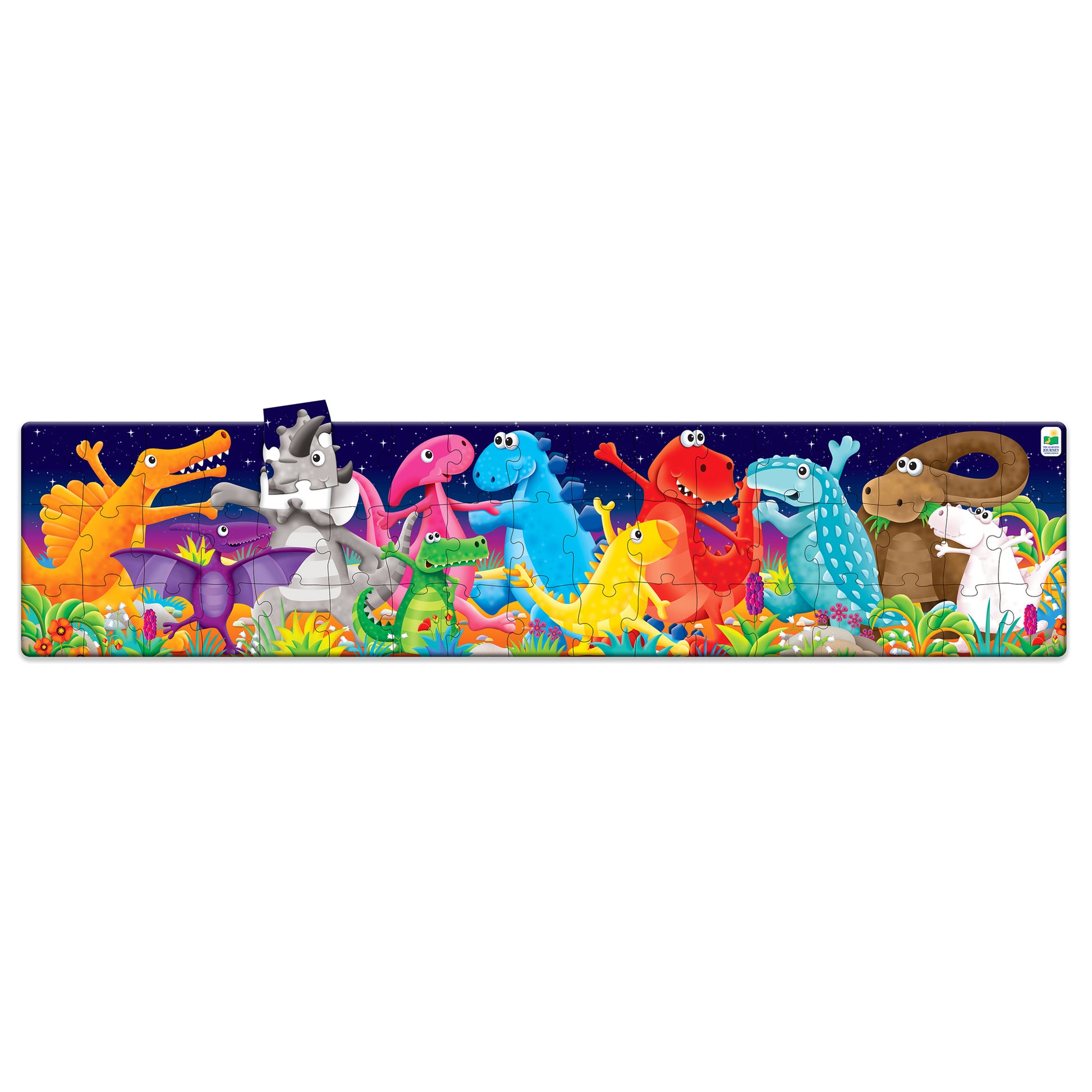 The Learning Journey Long & Tall Puzzles - Color Dancing Dinos - 51 pc