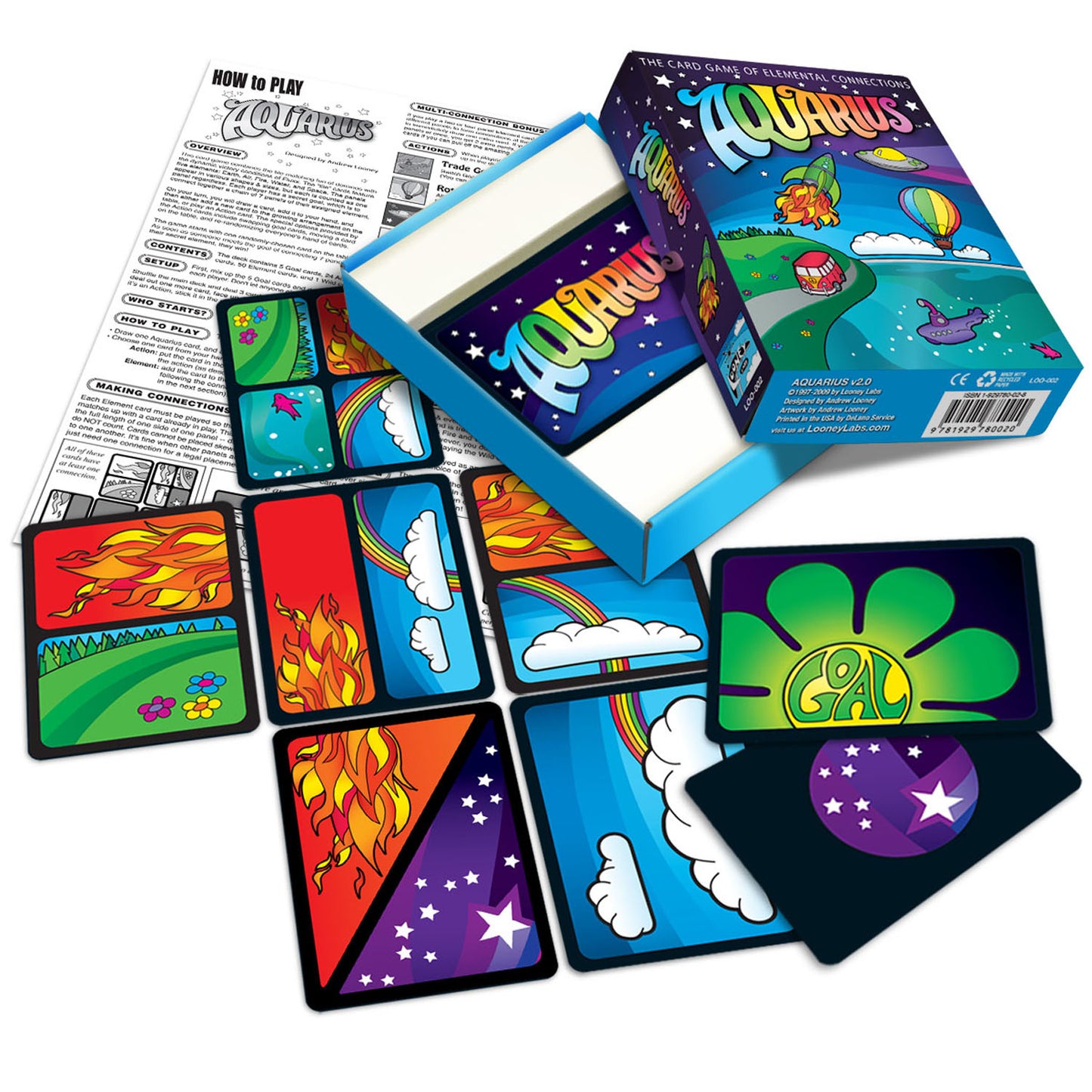 Looney Labs Aquarius Version 3.0 Element Matching Card Game