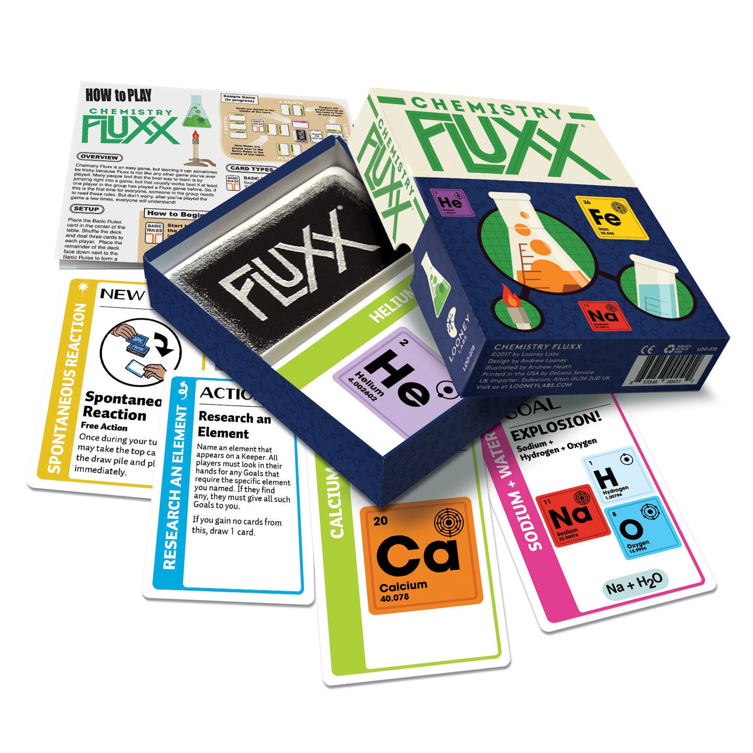 Looney Labs Chemistry Fluxx Card Game - Ever-Changing Elemental Fun!