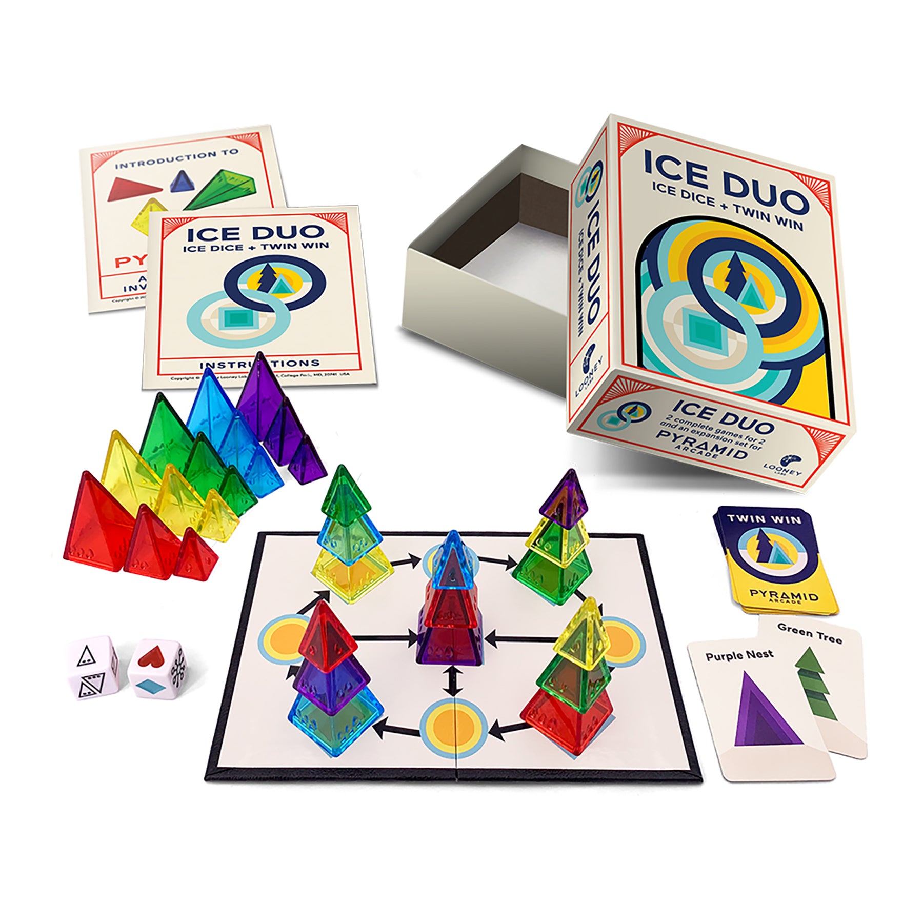 Looney Labs Ice Duo Pyramid Press-your-luck and Strategy Games