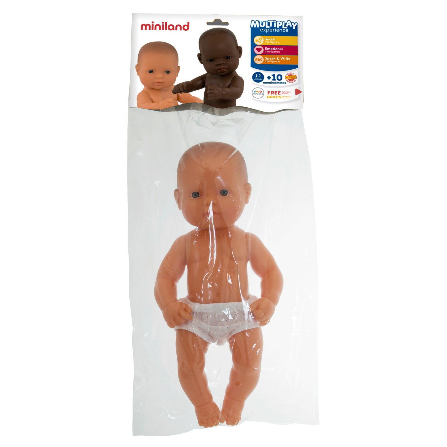 Miniland 12-5/8 inch Newborn Doll with Soft Vinyl Body