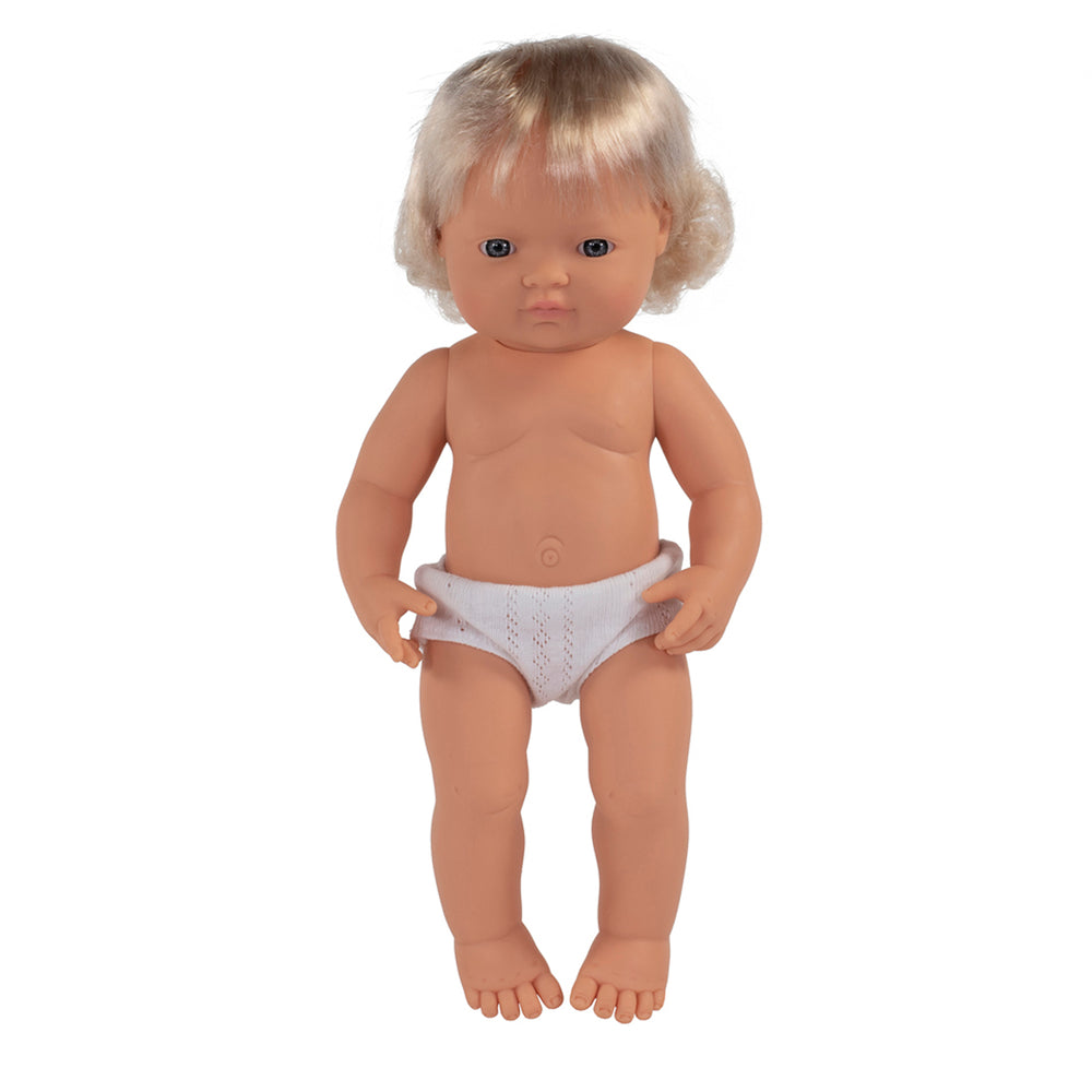 Miniland 15 inch Baby Doll - Blonde Hair, Blue Eyes