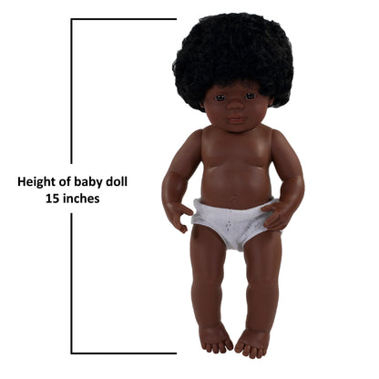 Miniland 15-inch Playful Pals Baby Doll - Dark Hair