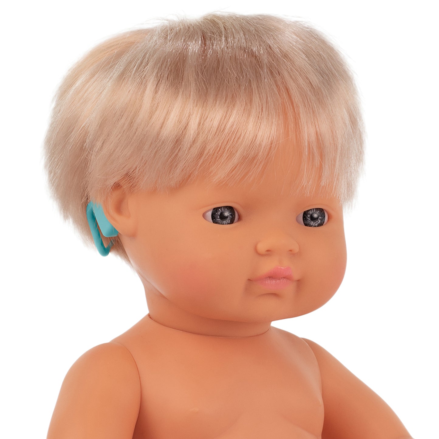 Miniland 15'' Blonde Hair Baby Doll with Hearing Aid - Vanilla Scented