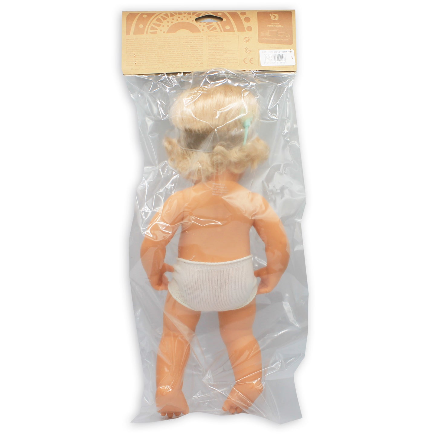 Miniland 15'' Blonde Hair Baby Doll with Hearing Aid - Vanilla Scented