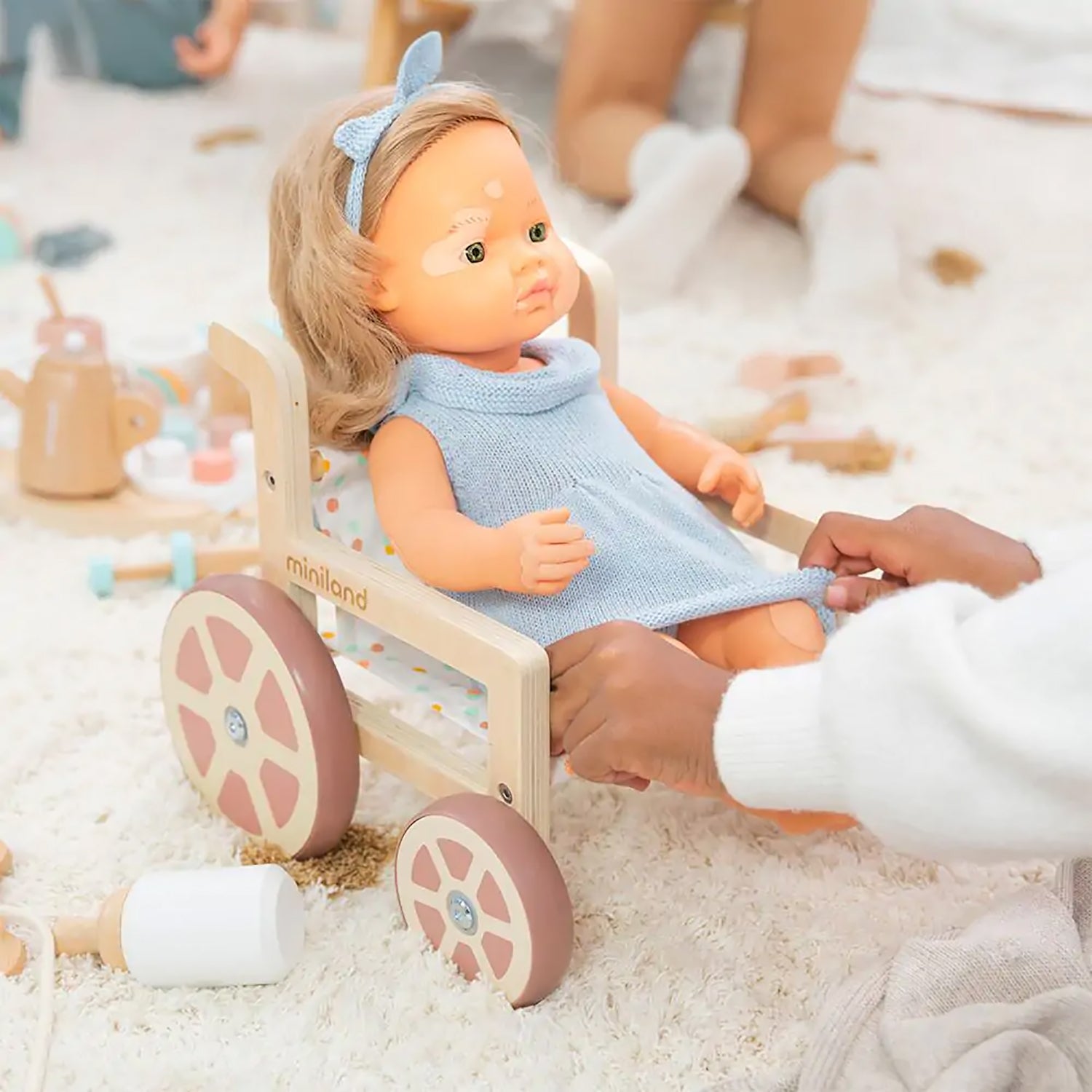 Miniland Eco-Friendly Wooden Wheelchair Doll Accessory