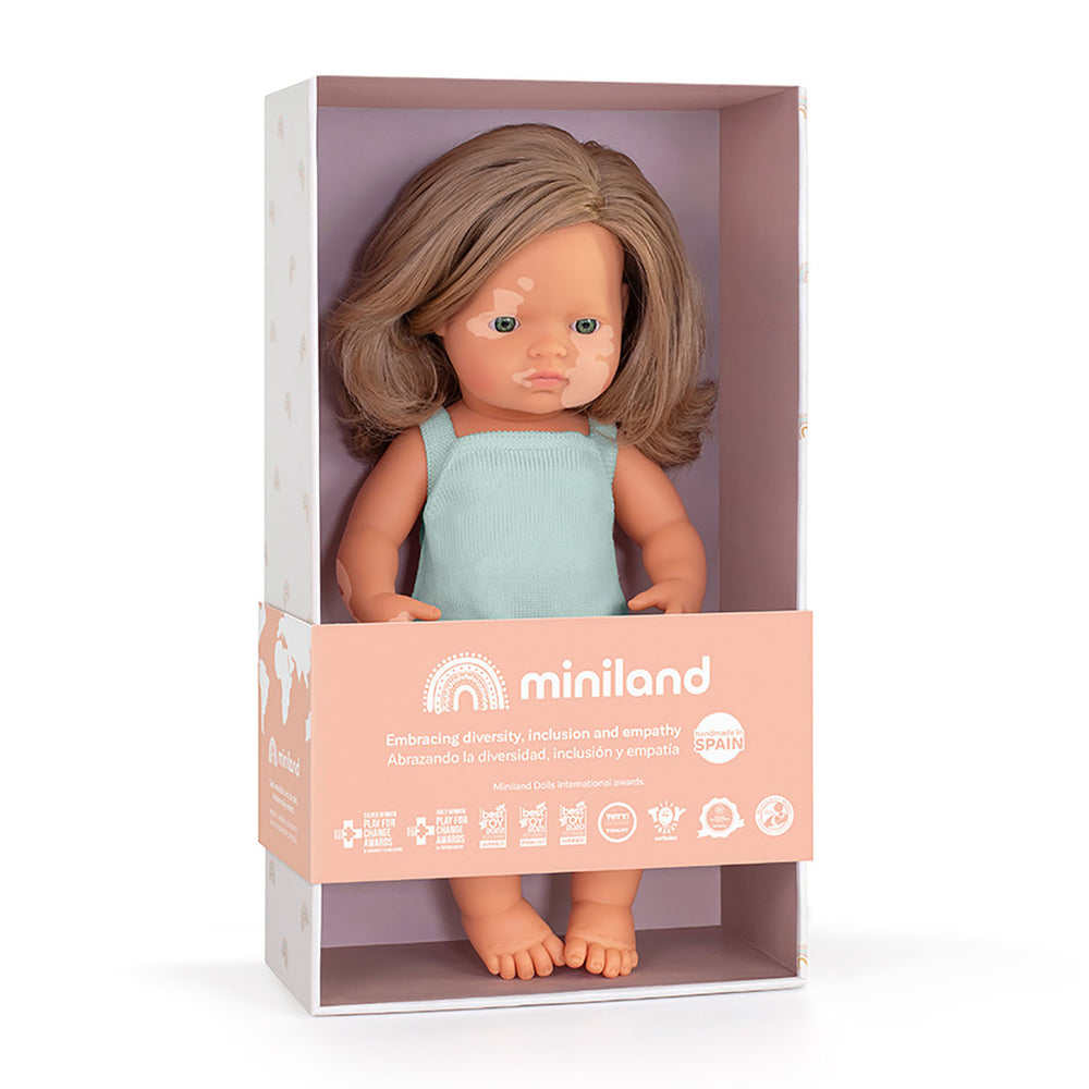 Miniland 15-inch Baby Doll with Vitiligo - Golden Locks